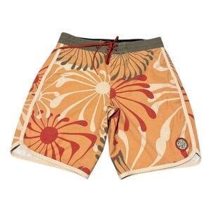 Dark Seas Leary Boardshorts Mens Size 29 Orange Swim Trunks Drawstring Surf